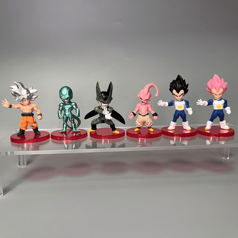 21 figuras de personajes populares del anime, incluyendo a los héroes Saiyan como Bulma, Vegeta y Piccolo, Frieza. Recibe 1 pieza al azar para decoración de escritorio