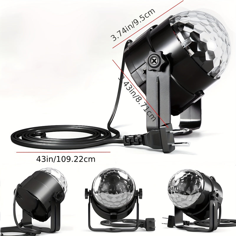 Luces de DJ de bola de discoteca, luces de fiesta activadas por sonido RGB Lámpara estroboscópica giratoria de escenario con control remoto inalámbrico para graduación, cumpleaños de niños, boda, zumba, decoraciones de verano, bar