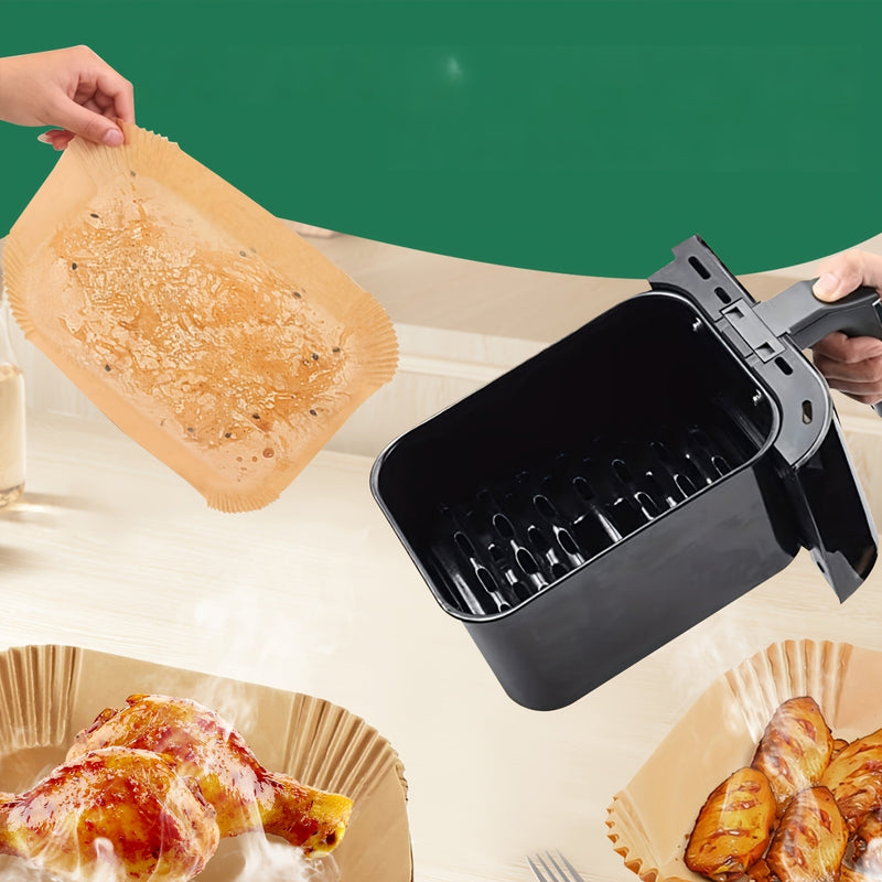 100 piezas de papel para hornear antiadherente y resistente al calor - Hojas de papel para hornear, asar y freír a la parrilla, rectangulares, a prueba de aceite y agua - Regalo perfecto para entusiastas de la hornear y la barbacoa, accesorio para freido