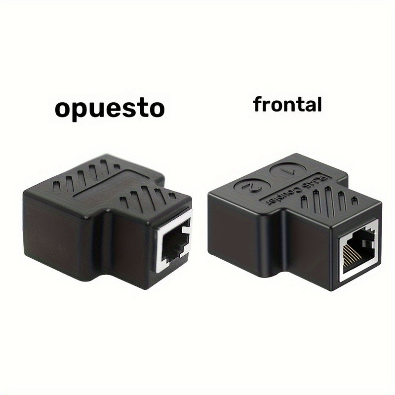 Divisor Ethernet Gigabit TISHRIC - Adaptador de Conector RJ45 de 1 a 2 Puertos, Acabado Mate, Hembra a Hembra