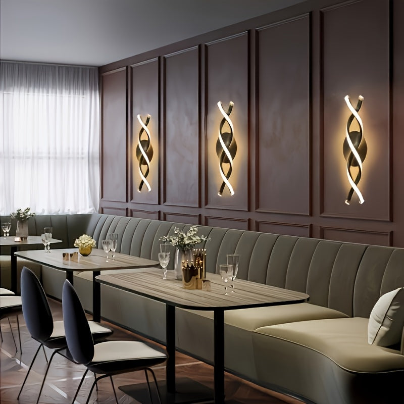 1 pieza de luz de pared LED moderna - 3 opciones de temperatura de color, lámpara de pared de metal con accesorios de instalación, diseño desmontable, control de brillo, adecuada para pasillos y entradas, con cableado duro.