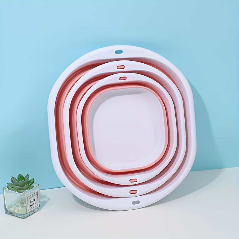 3 Piezas de Lavabo Portátil Plegable, Cubeta para Lavar Verduras, Lavamanos Plástico para Dormitorio Estudiantil, Cubeta Multiusos Plegable, Juego de Cubetas Plegables