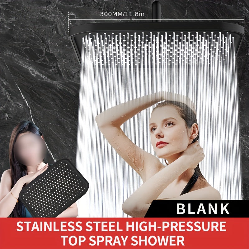 1 Pieza, Cabezal De Ducha De Alta Presión Para Baño, Cabezal De Ducha Cuadrado Plateado U Oscuro, Rociador De Ducha Fijo Diario Para Baño, Accesorios De Baño, Cabezal De Ducha