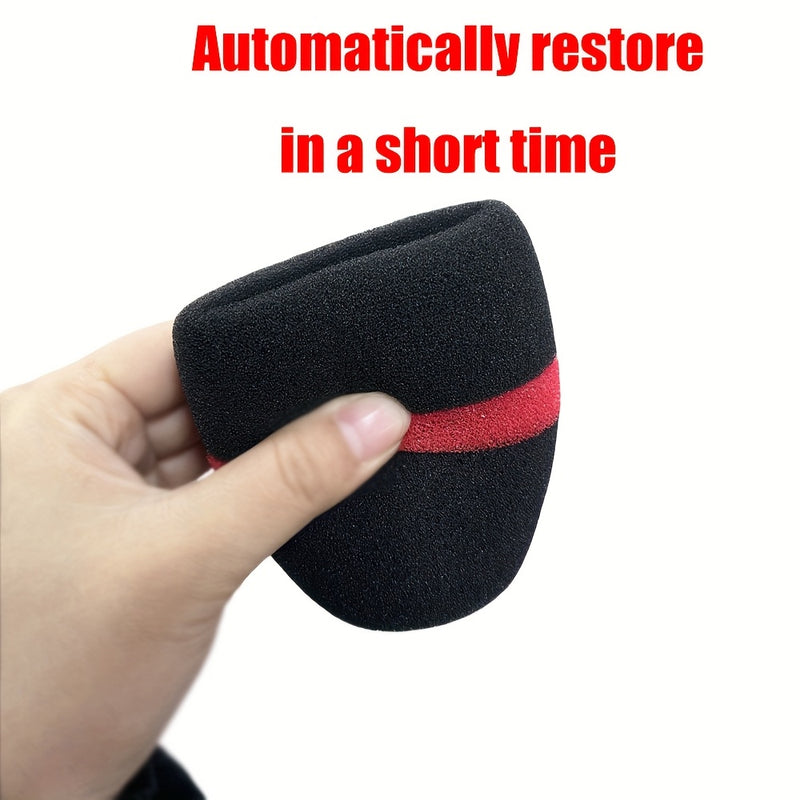 10 piezas de fundas de espuma para micrófono negro con detalles rojos - Protectores de viento para micrófonos portátiles, diseño Eid Al-Adha Mubarak, duraderos y elegantes para actuaciones en vivo y sesiones de grabación, pantalla de viento para micrófon