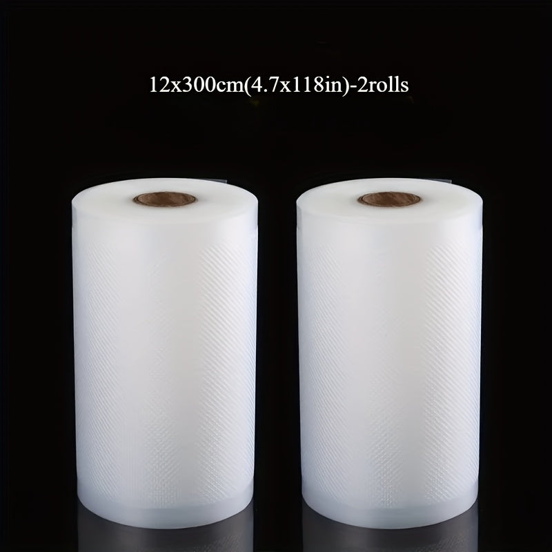2 Rollos, Bolsas para Sellado al Vacío de Alimentos, Conservación Fresca, Material Grado Alimenticio, Paquete Individual, Uso en Restaurantes y Hogar