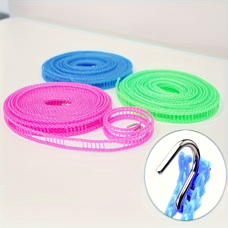 Cuerda de Ropa de Nylon Resistente - 9.8ft Portátil, Antideslizante y a Prueba de Viento para Secado Interior/Exterior, Perfecta para Camping y Dormitorios, Cuerdas de Ropa