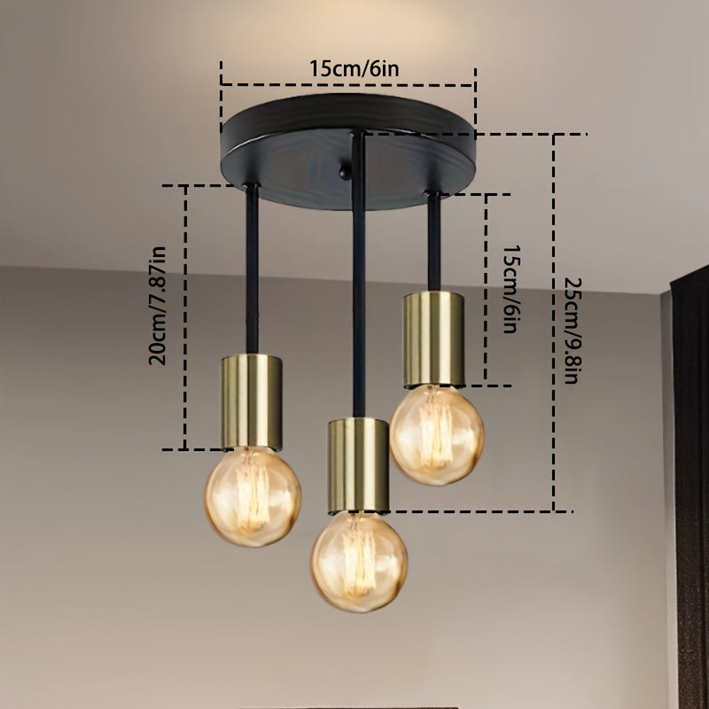 1pc Lámpara Colgante de Oficina Vintage, Base de Bombilla E27 Estilo Medio Siglo para Sala de Reuniones, Salón y Cocina (Bombilla No Incluida)