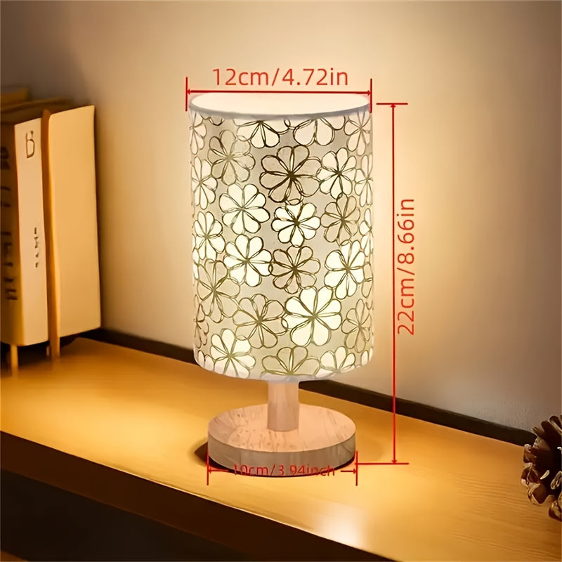 Linterna de Sueños con Luz Cálida - Lámpara USB para Dormitorio, Sala u Oficina, Base de Madera y Acabado Metálico Satinado, Decoración Ambiental para Mesa o Mesita de Noche, Artesanía en Madera