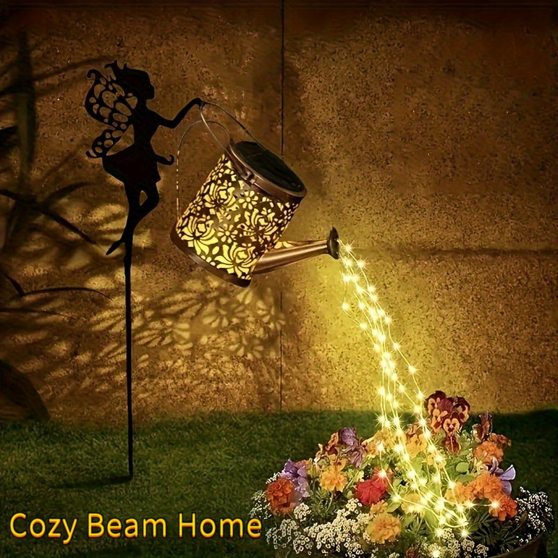 Regadera de hadas con luces solares, ideal para jardín, pérgola, porche y césped del patio, decoración festiva. Regalo perfecto para mamá, vecinos y amigos. Luces exteriores aptas para las 4 estaciones