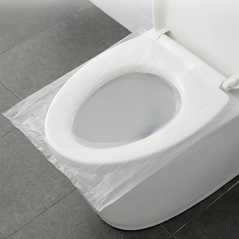 50 piezas/bolsa cubierta para inodoro portátil, protector de baño impermeable, protección contra gérmenes en baños públicos, accesorios de viaje para avión, viajes por carretera y camping