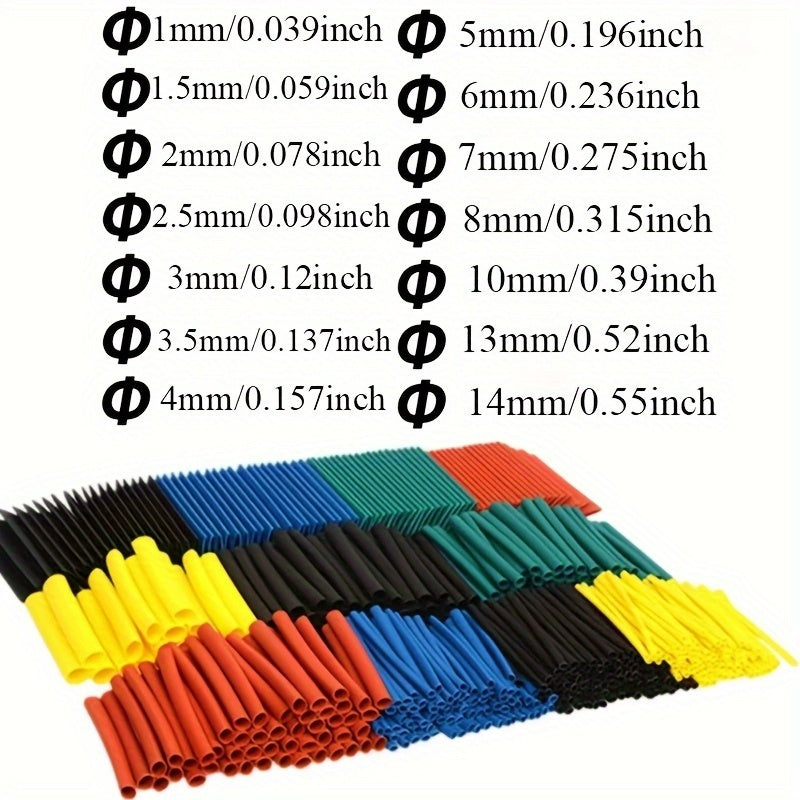 Tube termorretráctil; Tubo resistente al calor; Kit de embalaje termorretiro; Protector de cable para conexiones eléctricas; Funda aislante para hogar y exteriores, protección de cables
