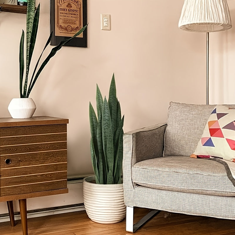 3-6 Pack Planta Artificial Sansevieria, Plástico Graptosedum Planta de Culebra para Decoración Interior y Exterior, Planta de Piso de Verde Falso para Hogar, Oficina, Aniversario, Navidad, Pascua, Día de San Patricio, Día de San Valentín, Muharram/Año Nu