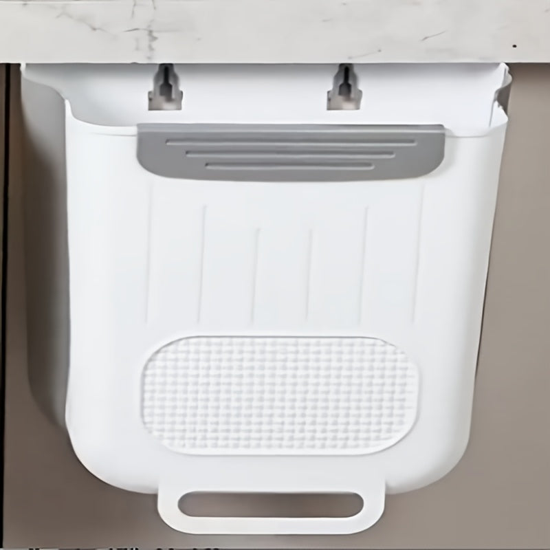 Organizador de basura de cocina plegable de plástico - Bote de basura para colgar en pared o puerta de gabinete con diseño perforado para drenaje fácil, solución de almacenamiento que ahorra espacio, función Easyhang, organizadores y almacenamiento para