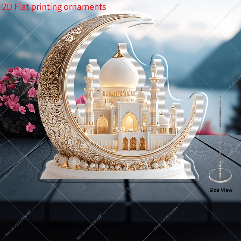 2D Plano, Estilo Bohemio, Mosquetero de Acetato, Adorno - Decoración Multifuncional para Hogar, Oficina, Dormitorio y Cafetería | Tema Religioso de Ramadán