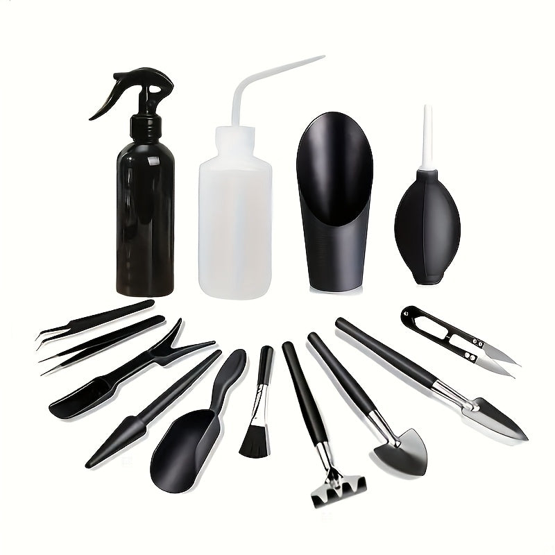 13 piezas Kit de Cuidado Avanzado de Plantas Bonsái - Herramientas de Madera y Metal Duraderas para Plantas de Interior, Cactus y Jardines de Hadas - Incluye Tijeras de Poda, Cuchillo de Injerto y Regadera - Perfecto para Macetas y Plantas en Macetas, Ki