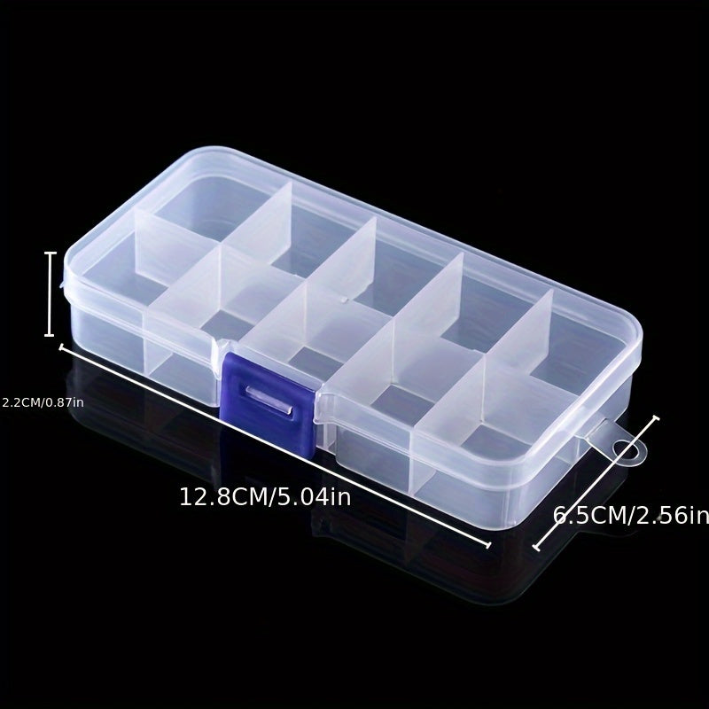 Caja de Almacenamiento Transparente de Múltiples Compartimentos, Caja de Joyería, Caja Organizadora, Caja de Medicinas