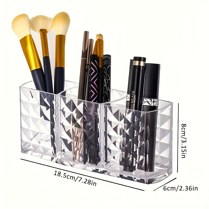 Organizador de cosméticos independiente, soporte de almacenamiento de maquillaje de plástico duradero, multifuncional, no necesita electricidad, para la organización del baño y el hogar.