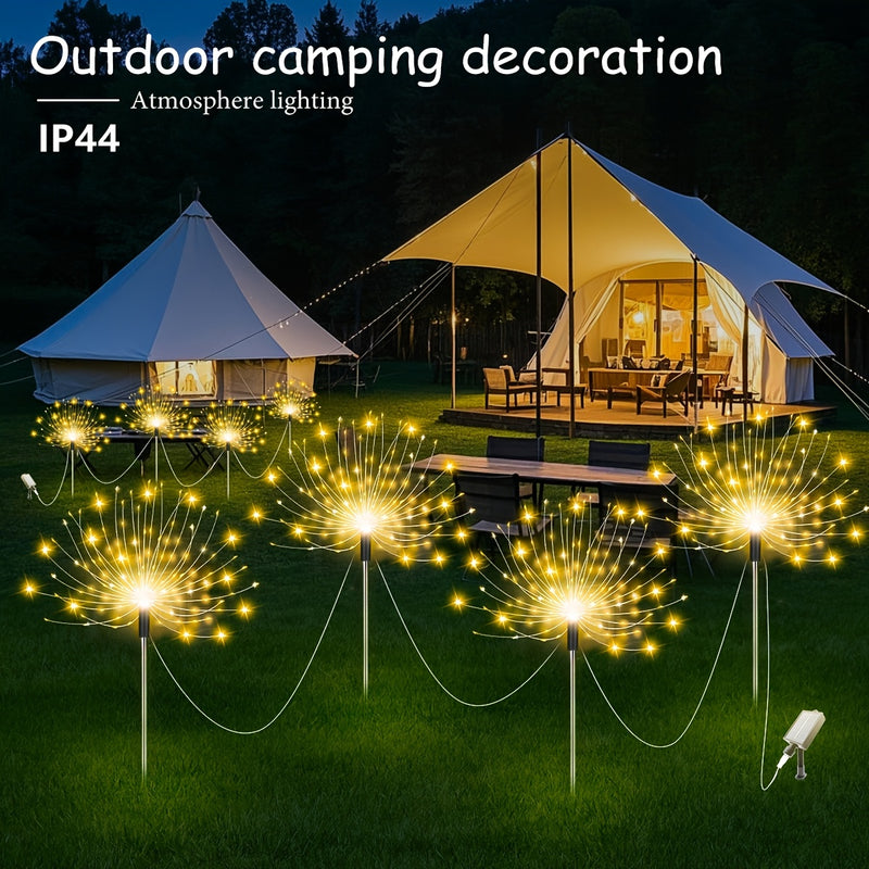 Conjunto de 4 Luces Solares para Jardín Exterior, Lámpara de Medusa con 8 Modos de Iluminación, Regalos de Decoración para Ramadán y San Valentín, Luz LED de Ambiente Romántico, Adecuada para Fiestas al Aire Libre, Bodas, Camping, Cafeterías, Luz Exterio