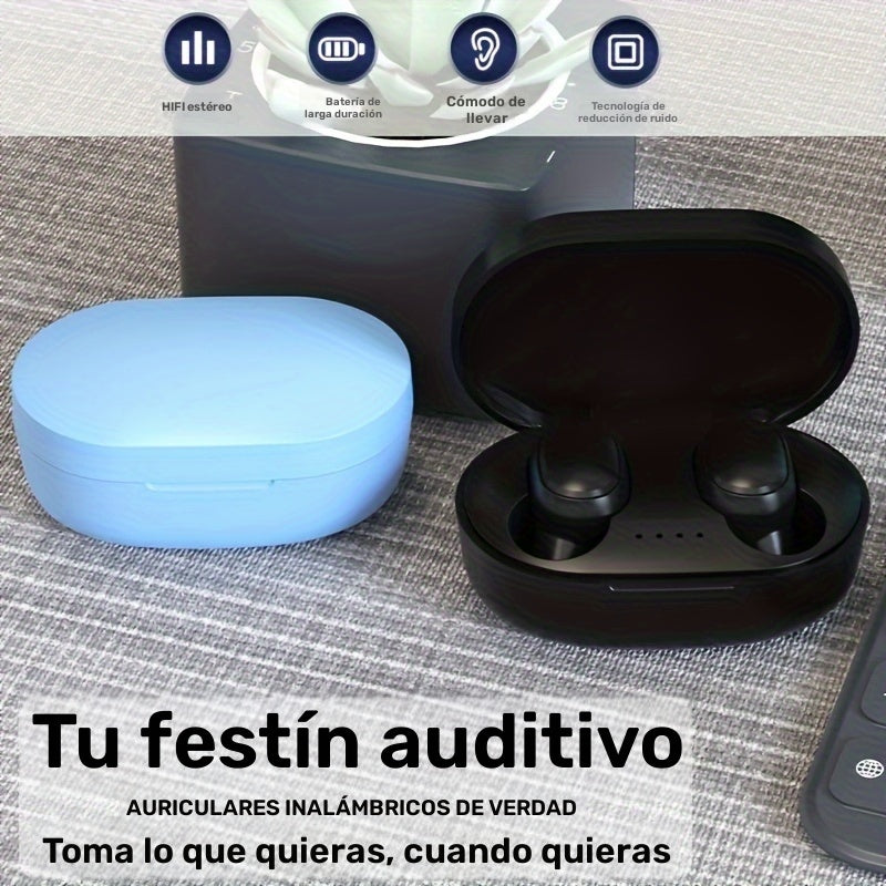 Auricular inalámbrico estéreo con cancelación de ruido, auriculares inalámbricos en el oído, auriculares inalámbricos táctiles, estuche de carga de auriculares inalámbricos, control de reproductor de música y auriculares electrónicos