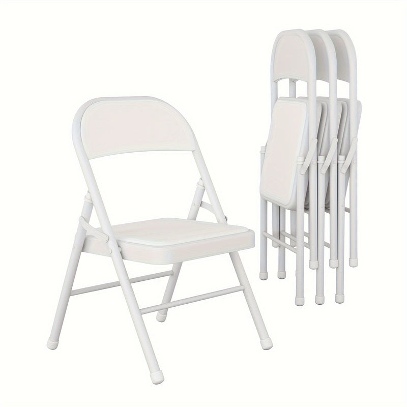 Silla Plegable Versátil con Respaldo de Cojín Suave - Portátil, Estructura de Metal para Hogar, Oficina y Uso Exterior - Ideal para Comedor, Conferencias y Bodas