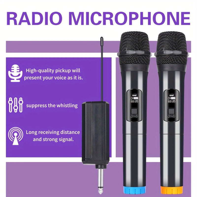 Micrófono sin varillas Portátil Multiusos con Recibidor Recargable para Sistema Dinámico de Mano, Adecuado para Fiestas, Iglesias, Reuniones, Bodas, NUOXIANGE