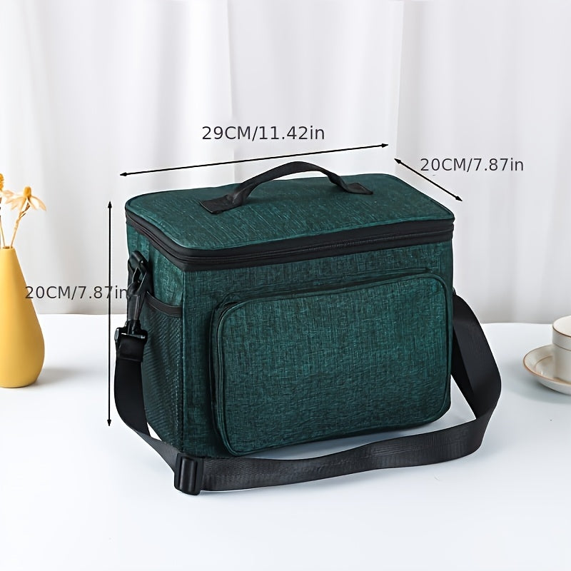 Bolsa de aislamiento de gran capacidad de tela Oxford gruesa portátil que no entra en contacto con alimentos, se puede llevar en la mano y colgar sobre el hombro, ideal para el almuerzo escolar.