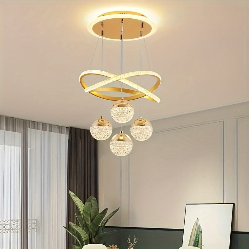 Luces de Techo y Candelabros LED Modernos con Función de Atenuación, Acabado Ceñido y Pulido, Cambio de Color, Ahorro de Energía para Hogares, Bares y Restaurantes