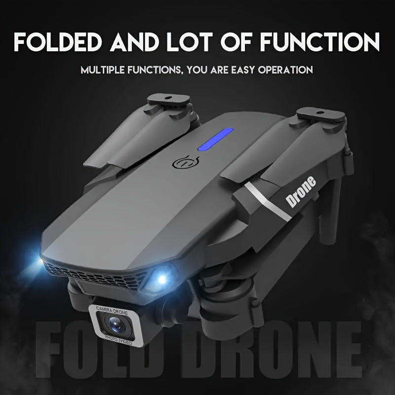 Drone E88 con cámaras HD dobles, batería única, regreso con una sola tecla, conexión WiFi, drone de fotografía aérea, control remoto de cuadricóptero, regalo de Navidad, Halloween y Acción de Gracias.