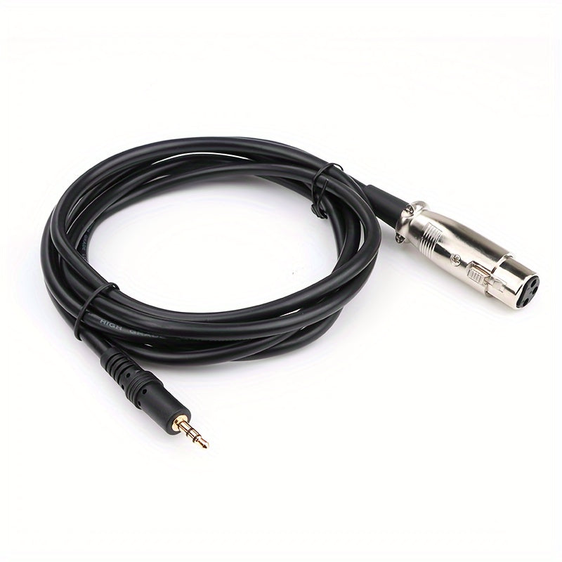Cable de Audio i-Zclive Premium de 3.5mm a XLR - Macho a Hembra, Cobre Puro Bañado en Oro, Aleación de Zinc y Aluminio, Ideal para Micrófonos y Consolas de Mezcla, Cable Redondo Duradero con Diseño de Notas Musicales