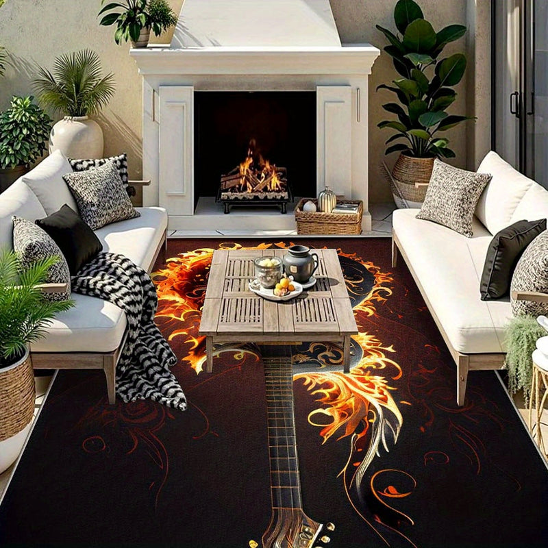 Alfombra de Camping Exterior Estampada Velvet 853g/m² - Lujosa, Antideslizante en Crema Francesa para Espacios de Ocio y Lujo | Diseño Geométrico Moderno Abstracto, Gruesa y Lavable a Máquina | Ideal para Decoración de Jardín y Acampadas