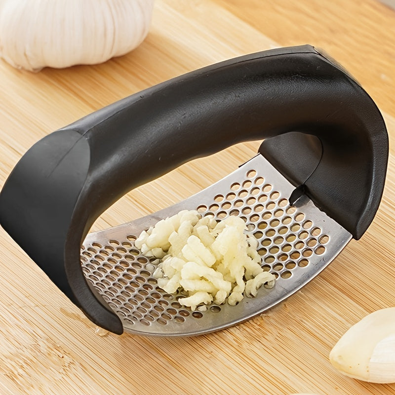 Prensa de ajo de acero inoxidable - Prensa de ajo manual con manivela, no necesita electricidad, diseño de hierro fundido duradero para cocina y dormitorios universitarios, prensa de ajo