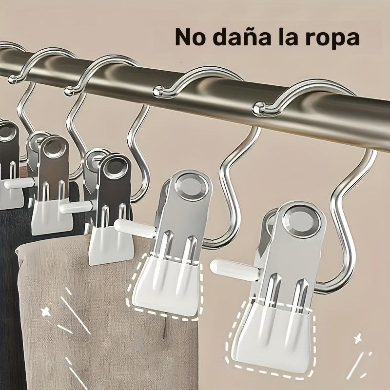 5/10pcs Perchas de Acero Inoxidable con Clips - Suaves con Tela y Cuero Sintético, Ideales para Sombreros, Pantalones, Calcetines - Perfectas para Almacenamiento en Baño y Lavandería