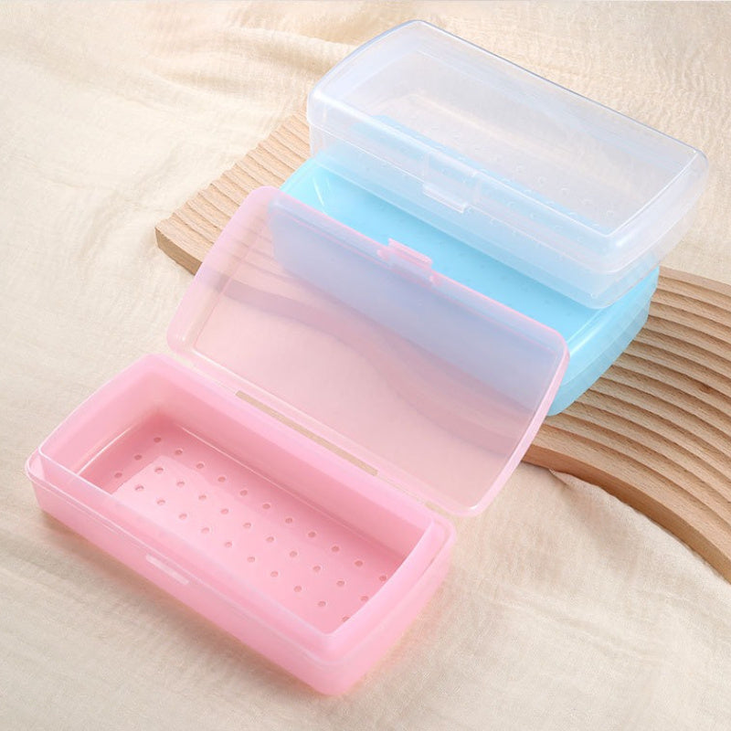 1 pieza, bandeja de esterilización portátil manual para arte de uñas - Caja de desinfección de plástico PP con múltiples compartimentos y agujeros de ventilación, ideal para salón, spa, herramientas de manicura, suministros de arte de uñas | Bandeja orga