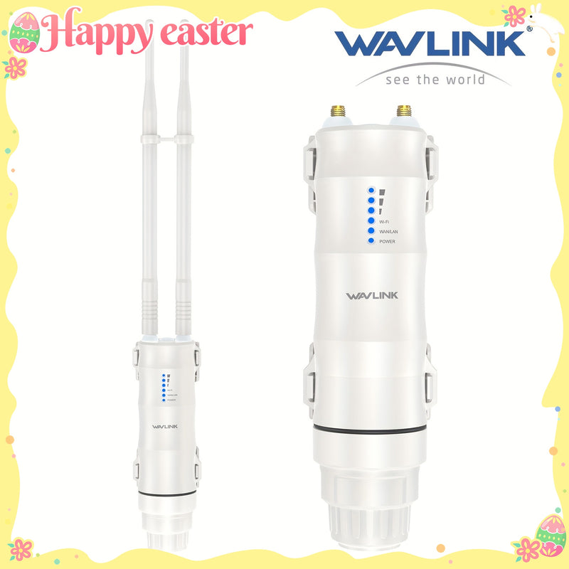 Punto de acceso inalámbrico Wavlink AC600 de doble banda para exteriores/CPE/Repetidor/WISP - 7dBi alta potencia, PoE pasivo, alta calidad, 2.4GHz 150Mbps + 5GHz 433Mbps, 802.11ac, para hogar/oficina/exteriores, ampliación de cobertura, WiFi de alta pote
