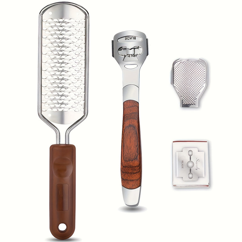 Juego de caja de hierro, herramientas exquisitas para ducha y pies, empaque de alta calidad en acero inoxidable, kit para los pies, raspador de talones, herramientas para cuidado del pie