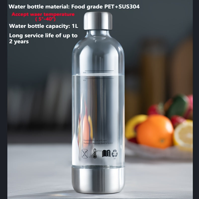 Fabricante de agua con gas PET 1L Botella de agua con gas, máquina de hacer refrescos, máquina de hacer refrescos con streaming, botella de acero inoxidable para la serie KT KT-150 KT-151 KT-168 KT-160 KT-192 KT-201