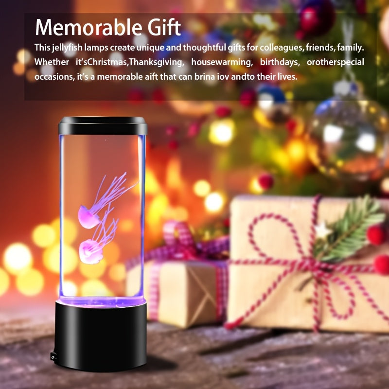 1 lámpara de medusa, luz estilo acuario para un ambiente relajante, interruptor de un solo toque, adecuada para decoración del hogar o la oficina, regalo de vacaciones.