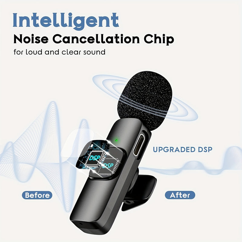 Micrófono de solapa plug-and-play, sonido ultra claro de 360°, ligero y portátil, con cancelación de ruido para transmisiones en vivo, entrevistas, reuniones por video, grabación de video y llamadas por video