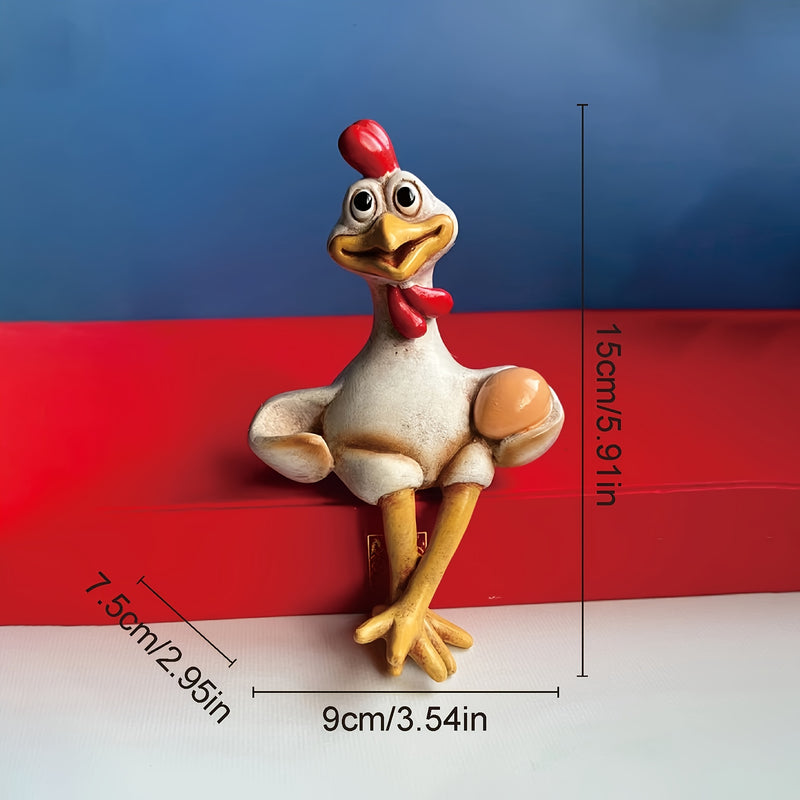 Figura de Pollo Encantadora - Resina ABS No Tóxica, Perfecta para Decoración de Hogar y Exterior, Ideal para Sala de Estar, Chimenea, Área de TV