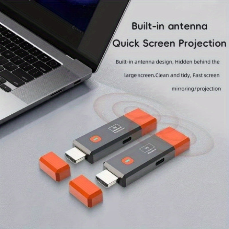 Transmisor y Receptor sin varillas HDTV-Compatible 1080P 50m Extensor Portátil de Video y Audio para TV, Cámara, PC, Proyector o Monitor Plug and Play 2.4G/5.8G Baja Latencia 8TXs a 1RX para Hogar u Oficina