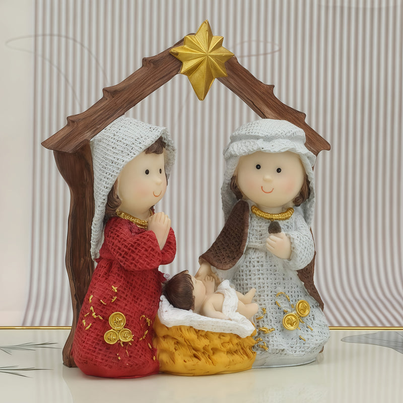 Escena de Navidad en Resina, Decoración para Mesa Navideña, Regalo Religioso para Familia y Amigos en Acción de Gracias, Día de la Madre, Día del Padre y Navidad