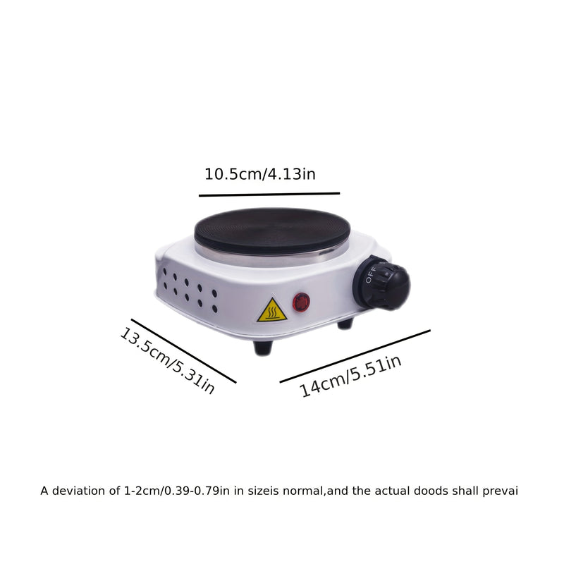 Estufa Eléctrica Versátil de 110V con Placa de Hierro Fundido - Perfecta para Teteras, Cafeteras y Mochas, Control de Calor de 5 Niveles, Distribución Uniforme del Calor, Diseño Portátil, Blanco y Gris, Enchufe Estadounidense