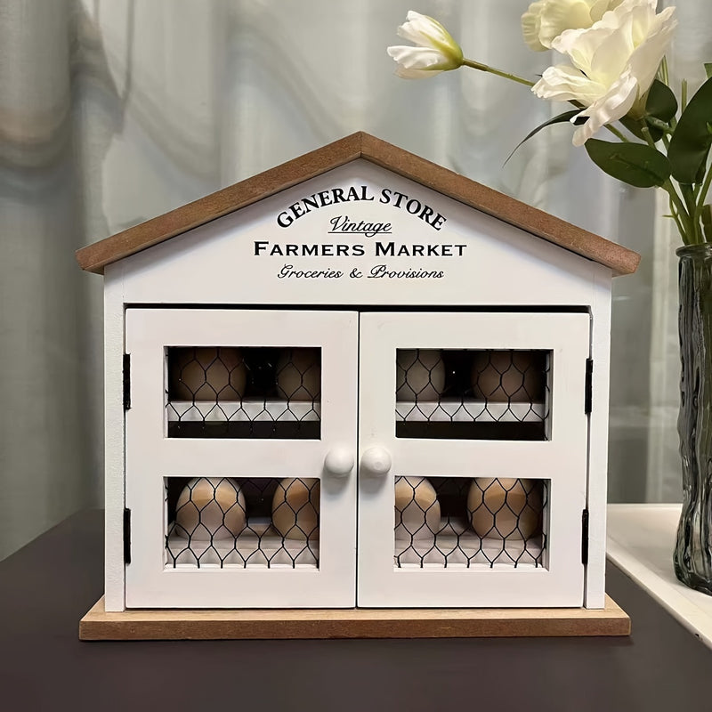 Cesta de Almacenamiento de Huevos de Madera Moderna - Organizador para el Hogar para Cocina, Baño y Decoración de Dormitorio