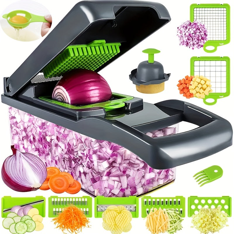 12/16 piezas, cortador de verduras multifuncional para cocina con cuchillas intercambiables, varios tipos de herramientas