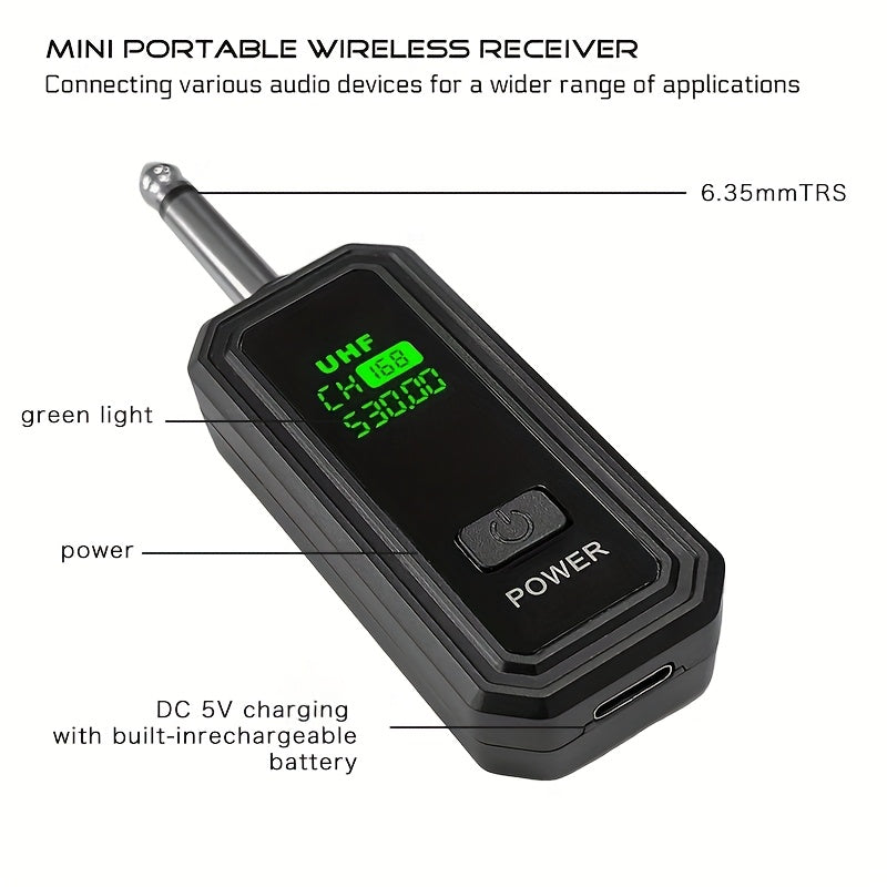 Transmisor y receptor inalámbrico de micrófono - Carga USB-C, control de volumen, compatible con XLR para actuaciones de micrófono dinámico, accesorios de interfaz de voz | Micrófono USB-C para grabación
