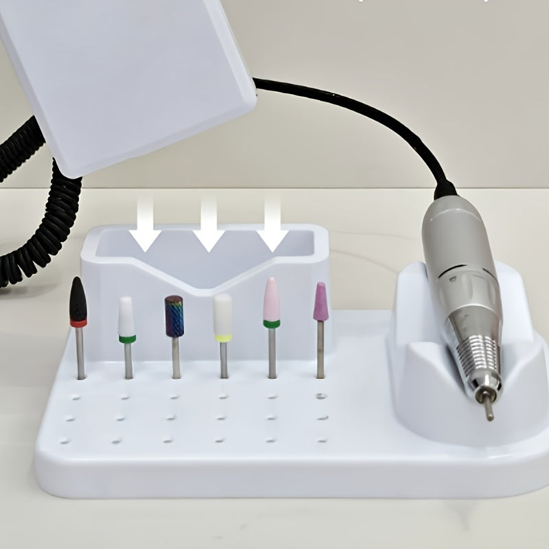 1 pieza, organizador de herramientas de arte de uñas con múltiples compartimentos - Portátil, soporte de taladro de manicura con múltiples ranuras para herramientas de arte de uñas, esmalte de uñas y accesorios - Ideal para uso en salón y hogar, almacena
