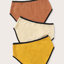 3 piezas set de bragas unido en contraste