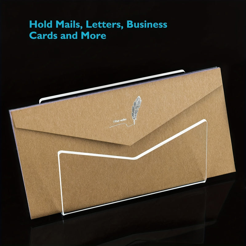 Soporte de Sobre Acrílico Transparente, Caja de Almacenamiento de Escritorio, Adecuado para Guardar Correo, Documentos, Facturas, etc