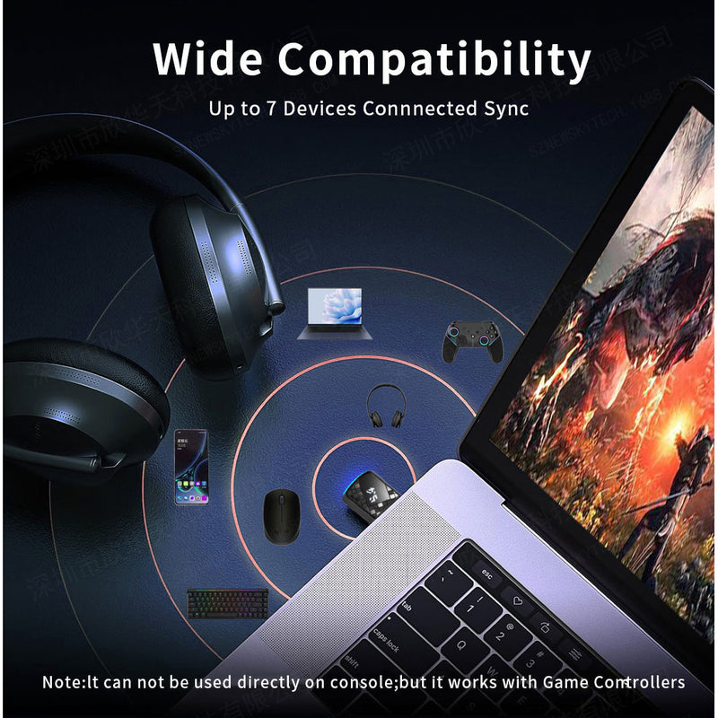 Adaptador inalámbrico USB con conector de auriculares de 3,5 mm - receptor de audio inalámbrico sin controlador para altavoces de computadora, auriculares y sistemas estéreo, modo de alimentación USB, inalámbrico 5.0 sin controlador, solución de audio in