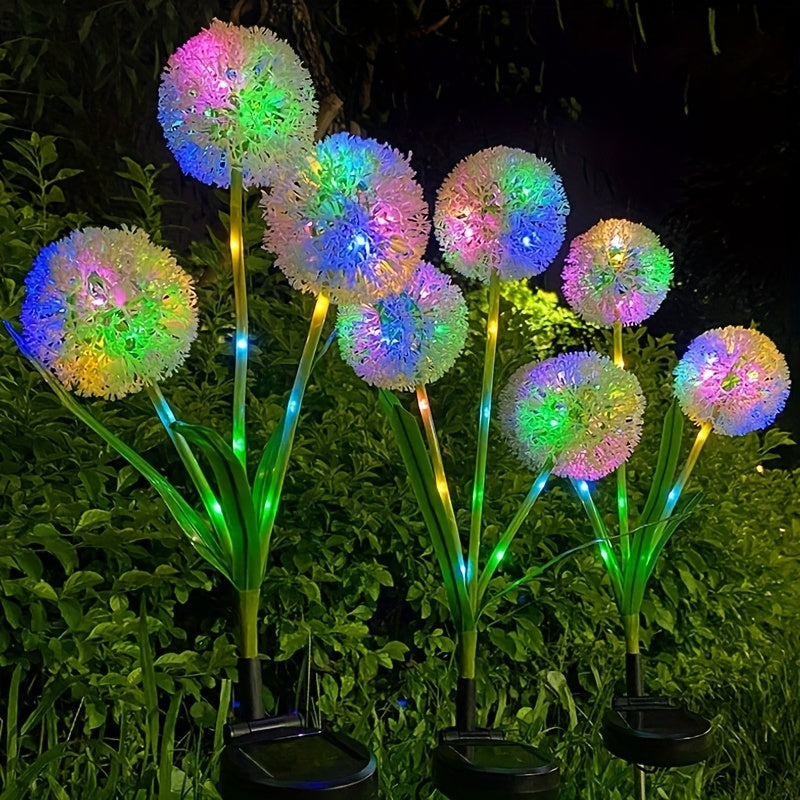 1 unidad de luz decorativa para jardín con energía solar, forma de diente de león, para exteriores, patio y césped